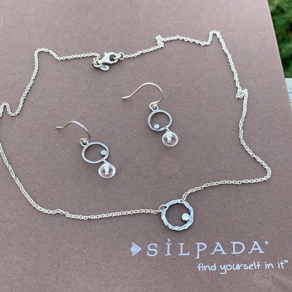 Retired Silpada sterling necklace and earring set